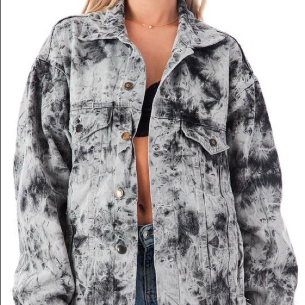 CARMAR oversized tie dye denim jacket